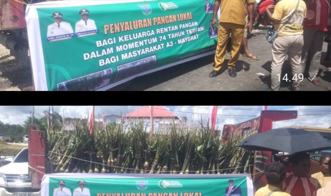 Dinas Ketahanan Pangan Maybrat Salurkan 500 Paket Pangan Lokal Khas Maybrat di Momen HUT Theofani ke-74
