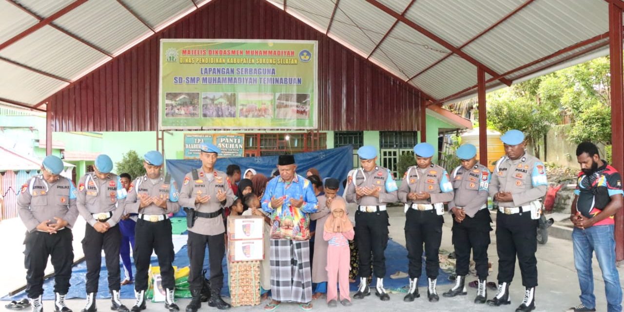 Peringatan Hari Jadi Propam Polri ke-23, Sipropam Polres Sorong Selatan Salurkan Bantuan Sosial ke Panti Asuhan Muhammadiyah Teminabuan