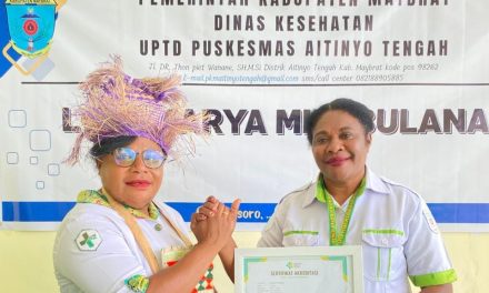 Serah Terima Jabatan Kepala Puskesmas Distrik Aitinyo Tengah, Wujud Estafet Kepemimpinan Menuju Pelayanan Kesehatan yang Lebih Baik