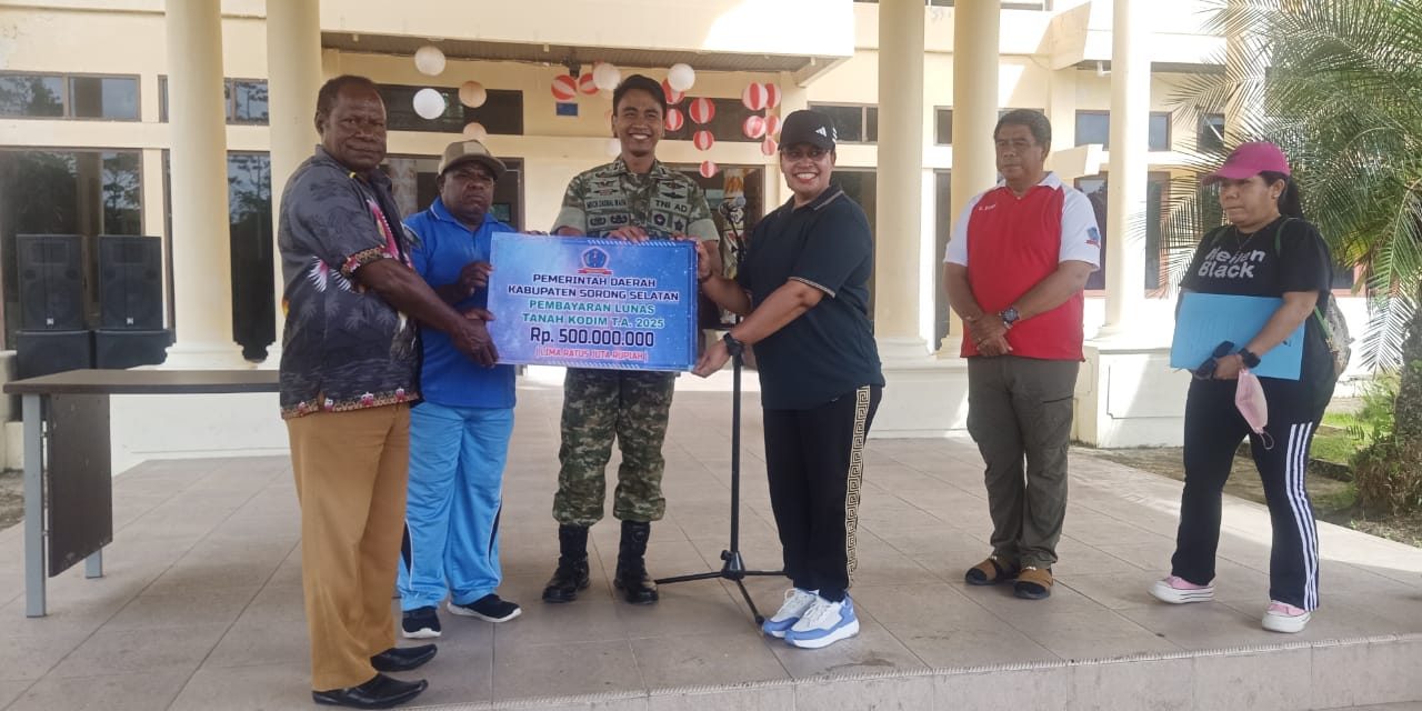 Pemkab Sorong Selatan Resmi Tuntaskan Pembayaran Tanah Kantor Kodim 1807/Sorong selatan