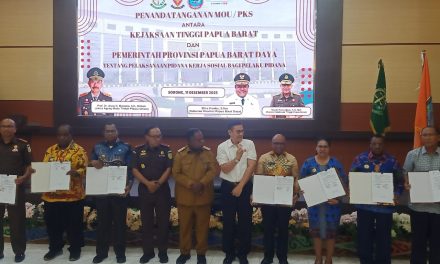 Kejaksaan Tinggi Papua Barat dan Pemprov Papua Barat Daya Teken MoU PKS Pelaksanaan Pidana Kerja Sosial