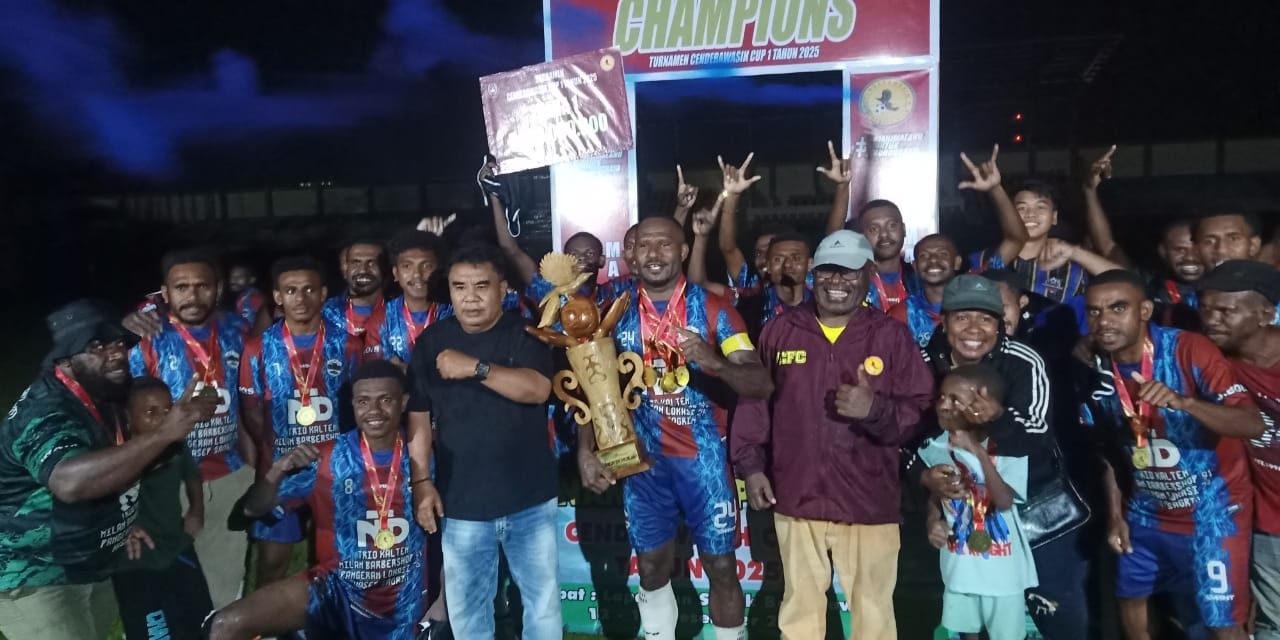 Turnamen Sepak Bola Cendrawasih Cup I Resmi Ditutup di Stadion Bawella kota Sorong