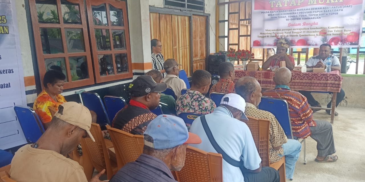 Polda Papua Barat Daya Bersama Dewan Adat Papua Dap Wilayah III Domberai Gelar Tatap Muka Jelang Natal dan Tahun Baru