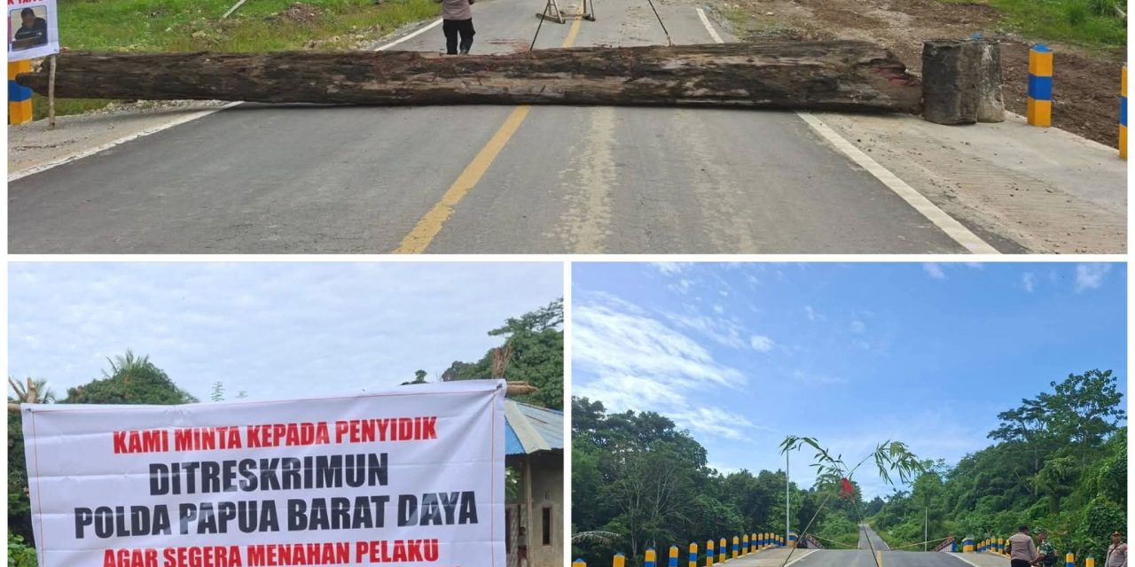Aksi Pemalangan Jalan Terjadi di Simpang Tiga Jalan Fef, Akses Sorong–Sausapor Sempat Terganggu