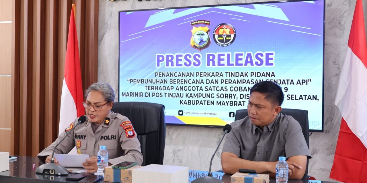 Polda Papua Barat Daya Rilis Kasus Pembunuhan Berencana dan Perampasan Senjata Api Anggota Marinir di Maybrat