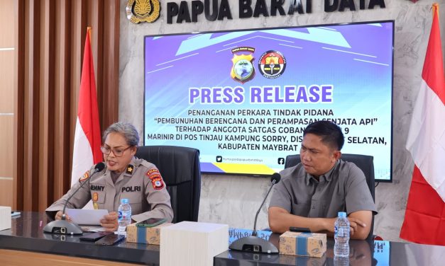 Polda Papua Barat Daya Rilis Kasus Pembunuhan Berencana dan Perampasan Senjata Api Anggota Marinir di Maybrat