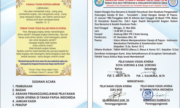 Doa Bersama dan Ibadah Kesatuan Gereja Papua–Israel Digelar di Sorong