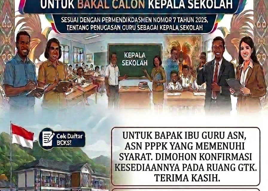Dinas Pendidikan Maybrat Buka Seleksi Terbuka Bakal Calon Kepala Sekolah bagi Guru ASN dan PPPK