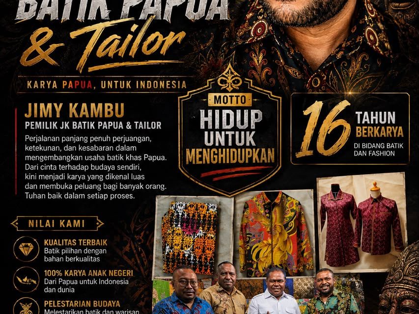 Jimy Kambu, Putra Papua yang Sukses Angkat Batik Papua ke Tingkat Nasional