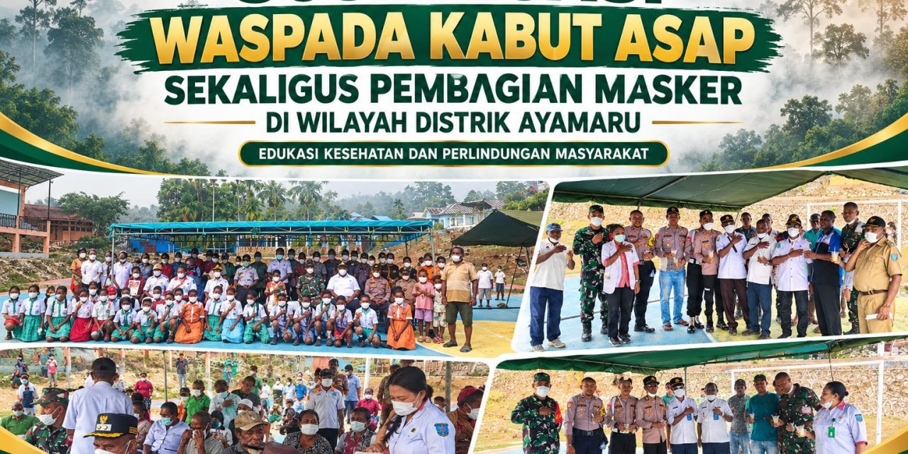 Wabup Maybrat Sosialisasikan Bahaya Kabut Asap dan Bagikan Masker kepada Warga Ayamaru